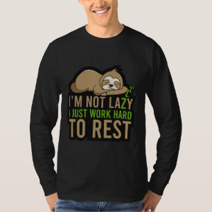 Camiseta Slogan Engraçado Não Sou Preguiçoso Eu Só Trabalho