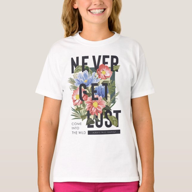 Camiseta Slogan Floral Nunca Perdido (Frente)