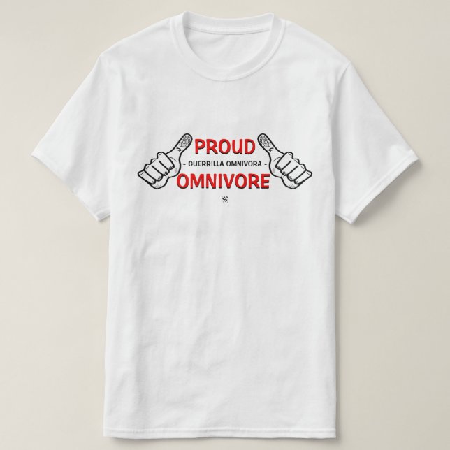 Camiseta Slogan Omnivore (Frente do Design)