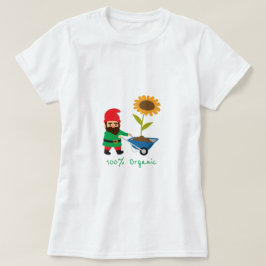 Camiseta Slogan orgânico de jardim com gnomo de jardim