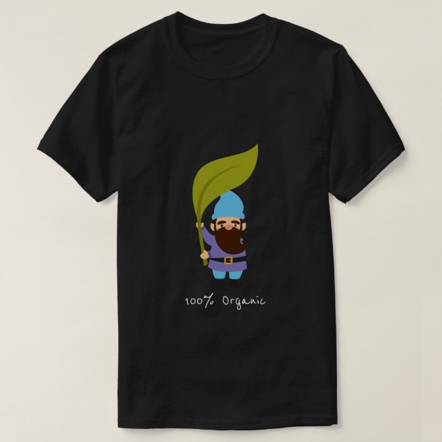 Camiseta Slogan orgânico de jardim com gnomo de jardim (Frente do Design)
