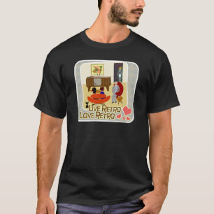 Camiseta Slogan retro do amor retro vivo