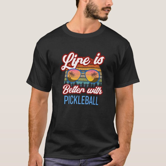 Camiseta Slogan Retroativo Do Sunset Com Pickleball (Frente)