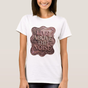 Camiseta Slogan Rosa Atraente ACIMA DO RUÍDO