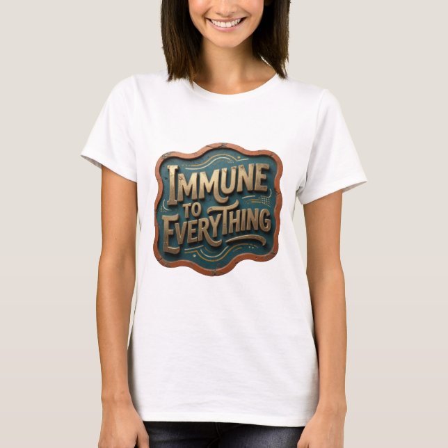 Camiseta Slogan Snappy Gold IMUNE A TUDO (Frente)