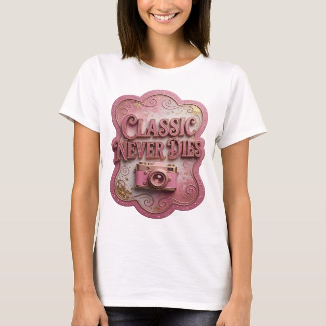 Camiseta Slogan Striking Pink CLÁSSICO NUNCA MORRE (Frente)