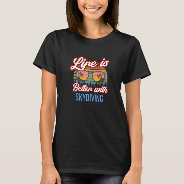 Camiseta Slogan Ultramarino com Skydiving (Frente)