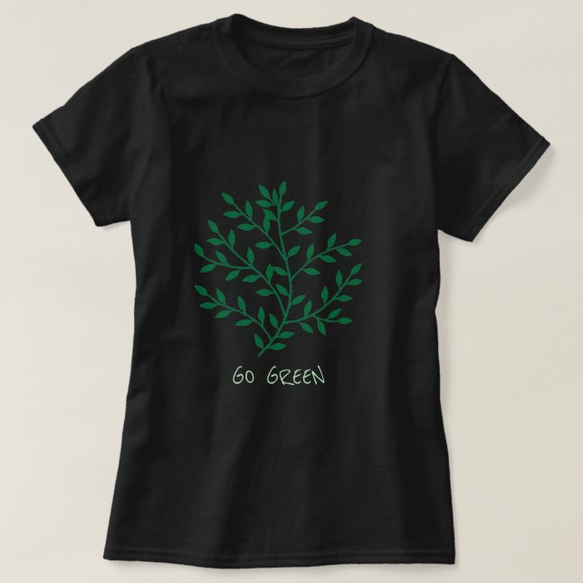 Camiseta Slogan Verde deixa folha de galho (Frente do Design)