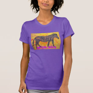 Camiseta slogan zebra roxo