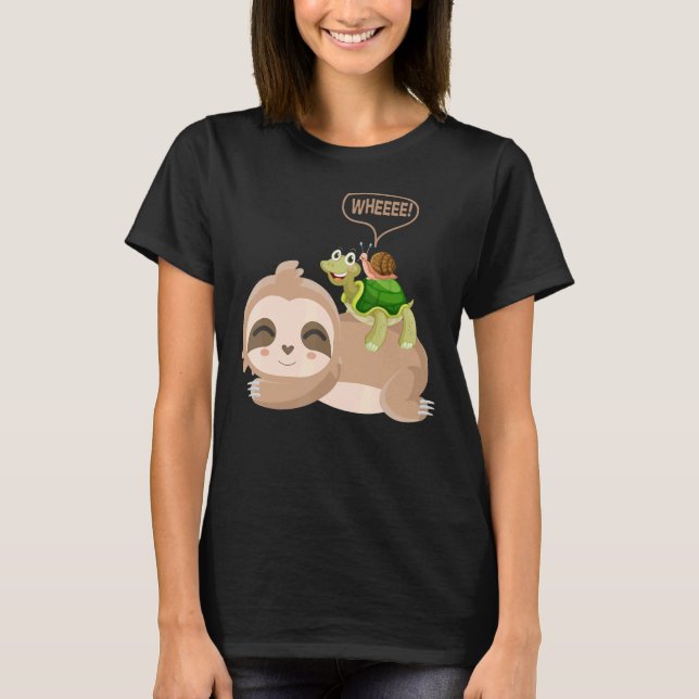 Camiseta Slol Turtle Sail Piggyback Lazy Sloth S Hirt (Frente)