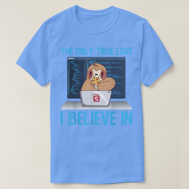Camiseta Slot de Pizza Lover do Programador de Software par (Frente do Design)