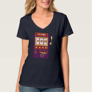 Camiseta Slot Machine Pizza Jackpot Engraçado Pizza De Jogo