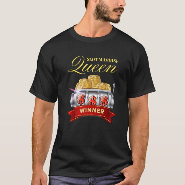 Camiseta Slot Machine Rainha Funny Casino Jogo Premium (Frente)