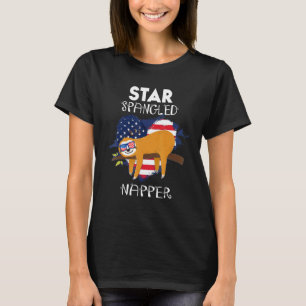 Camiseta Sloth 4 De Julho Star Spangler Napper