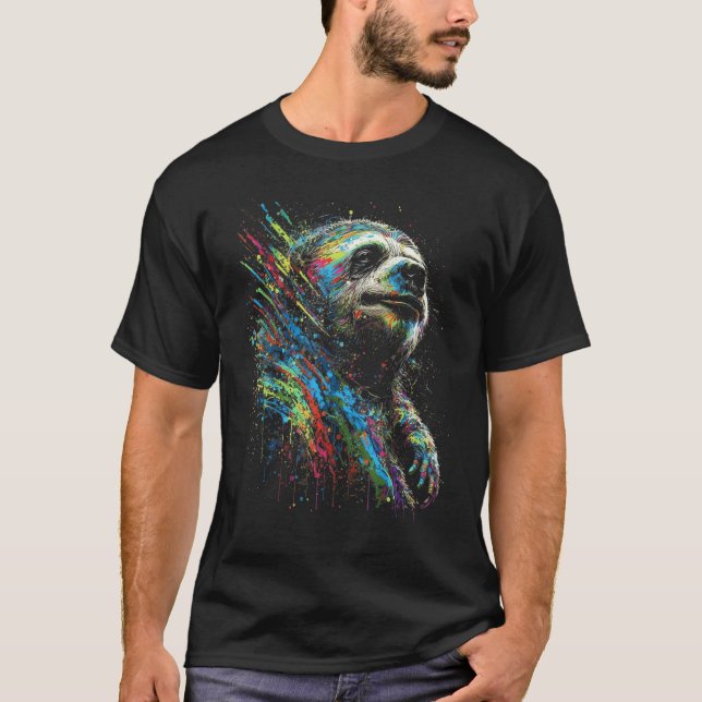 Camiseta Sloth Animal Paint Drith Sloth (Frente)