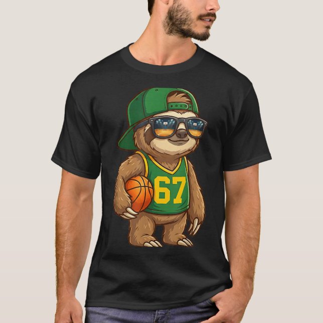Camiseta Sloth Basketball 67 Gen Alpha Slang Srts Men Boys  (Frente)