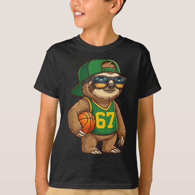 Camiseta Sloth Basketball 67 Gen Alpha Slang Srts Men Boys  (Frente)