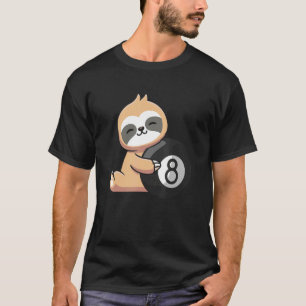 Camiseta Sloth Billiard Cute Sloth Holding Billiard Ball Sp