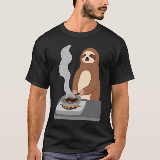 Camiseta Sloth Burns Food Cooking Hobby Chef Ironic Sloth (Frente)