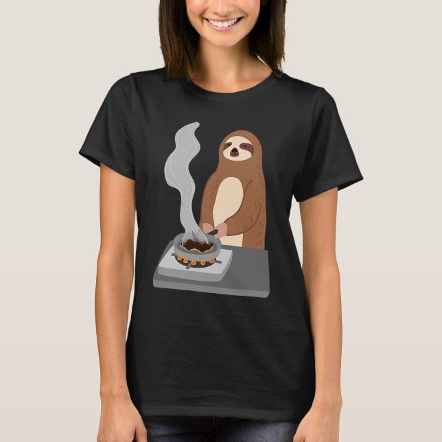 Camiseta Sloth Burns Food Cooking Hobby Chef Ironic Sloth (Frente)