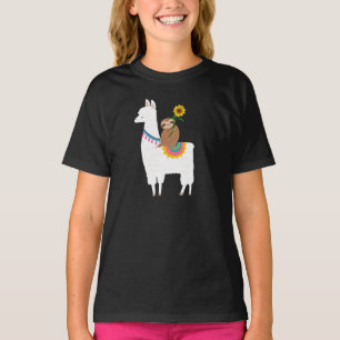Camiseta Sloth cavalgando um Llama