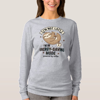 Camiseta Sloth Coffee Energy Saving Mode Long Sleeve Tee