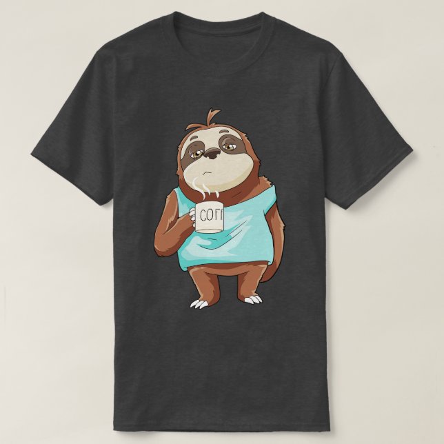 Camiseta Sloth Coffee Kawaii (Frente do Design)