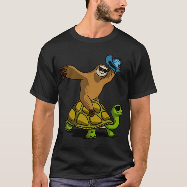 Camiseta Sloth Cowboy Ridingurtle vintage (Frente)