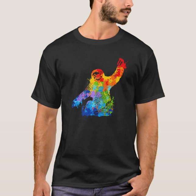Camiseta Sloth de pintura com prego de pintura (Frente)