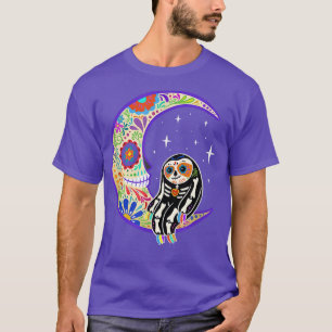Camiseta Sloth Dia de Los Muertos Skeleton Sugar Skull T-Sh
