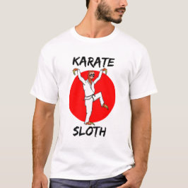 Camiseta Sloth Doing Karate Japan Flag