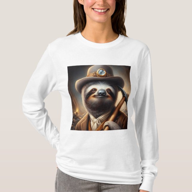 Camiseta Sloth Dourado Miner (Frente)