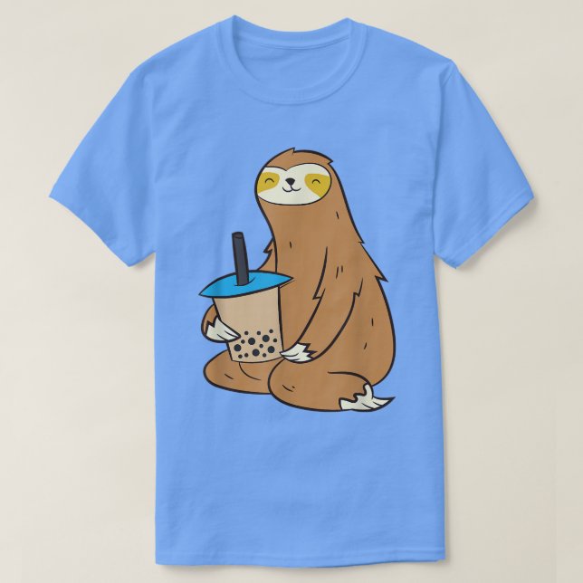 Camiseta Sloth Drinking Bubble Tea Kawaii Sloth With Boba  (Frente do Design)