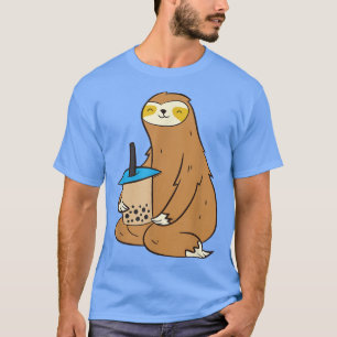 Camiseta Sloth Drinking Bubble Tea Kawaii Sloth With Boba