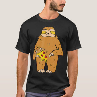 Camiseta Sloth Eating Pizza Slice Cuja Lama