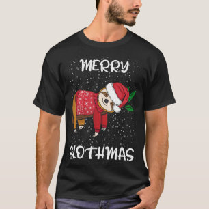 Camiseta Sloth Felry Christmas Sweater Papais noeis Sloth F