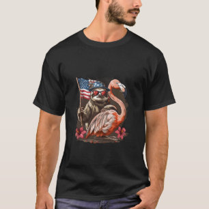 Camiseta Sloth Flamingo 4 De Julho Quatro De Julho EUA Amer