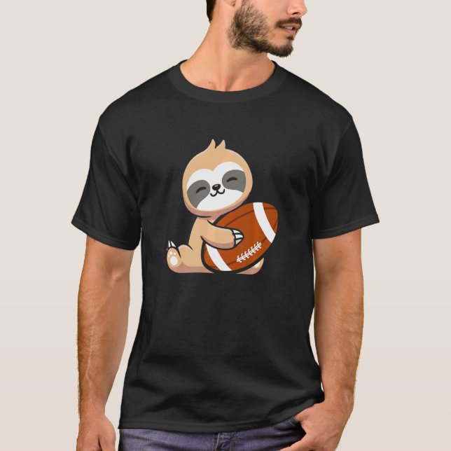 Camiseta Sloth Football Cute Sloth Holding Football Ball Sp (Frente)