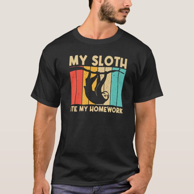 Camiseta Sloth For Kids Boys Lazy Sloth Animal (Frente)