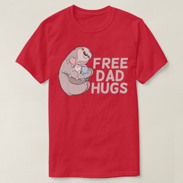Camiseta Sloth Free Dad Hugs Trans Pride (Frente do Design)