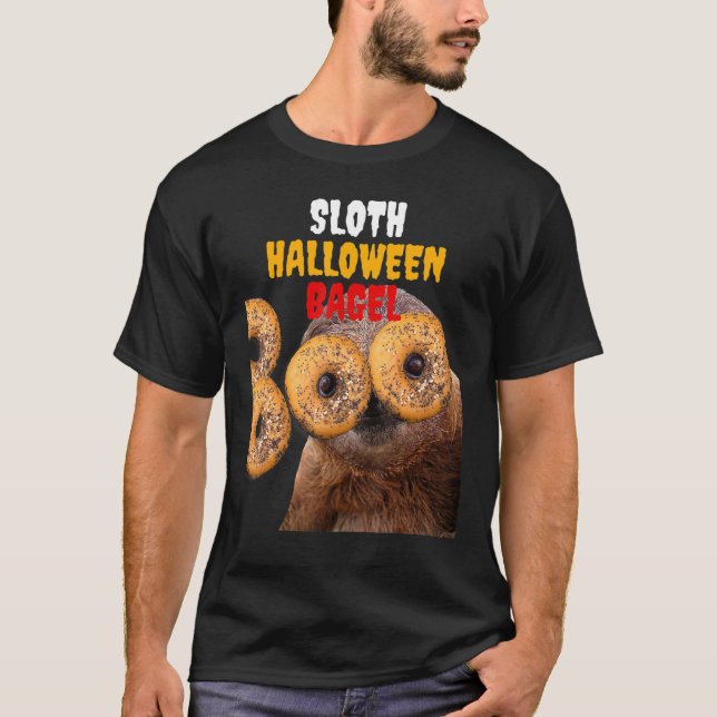 Camiseta Sloth Halloween Bagel U2013 Comida Engraçada E Ani (Frente)
