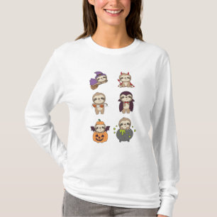 Camiseta Sloth Halloween Devil Pumpkin Vampire Costume