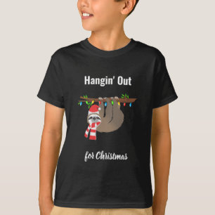 Camiseta Sloth Hang Out para o Natal