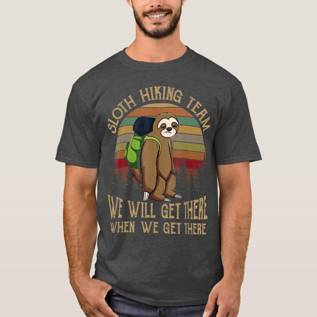 Camiseta Sloth Hiking Team Funny Sloth Camping Lover Gift (Frente)