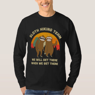 Camiseta Sloth Hiking Team Funny Vintage