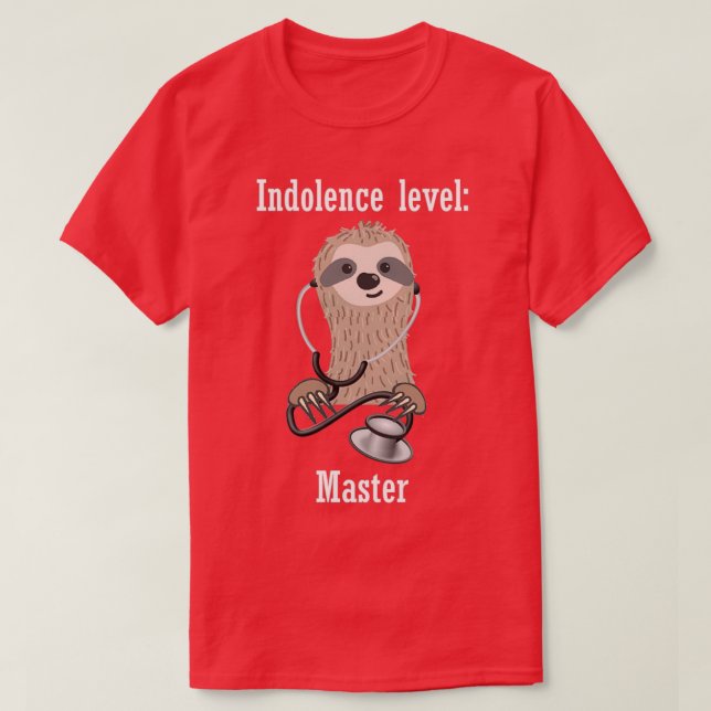 Camiseta Sloth Indolence Level Master (Frente do Design)