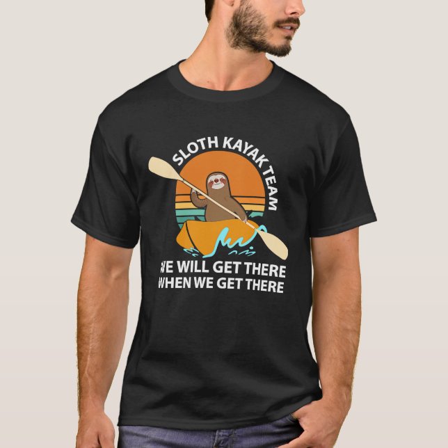 Camiseta Sloth Kayak Team Kayaking para preenchimento de Ka (Frente)
