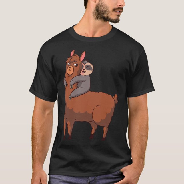 Camiseta Sloth Llama Hugging (Frente)