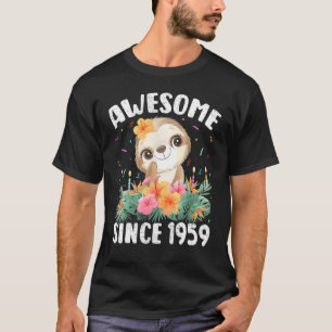 Camiseta Sloth Lover, 63 anos, incrível desde 1959 63th B