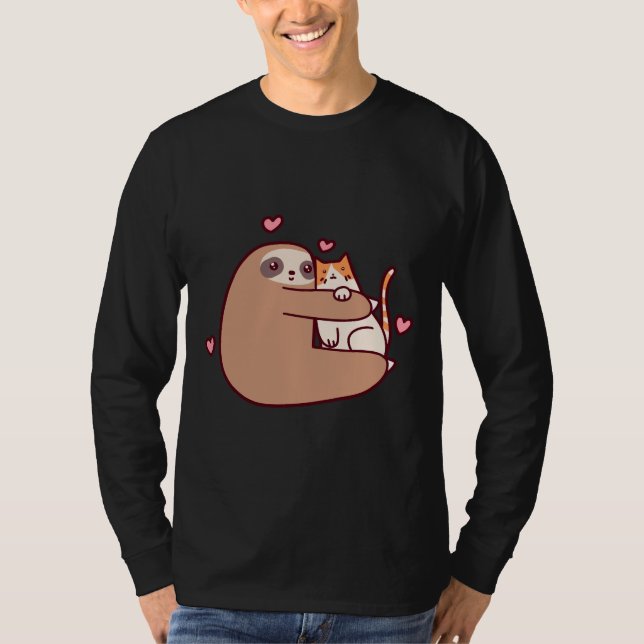 Camiseta Sloth Loves Cat (Frente)